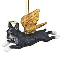 Design Toscano Honor the Pooch Boston Terrier Holiday Dog Angel Ornament
