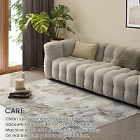 Glitzhome® 5ft. x 8ft. Gray, Ivory & Tan Abstract Area Rug