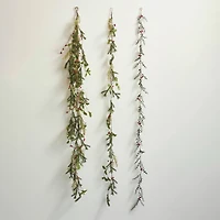 Hello Honey® 6ft. Green Faux Pine & Mistletoe Garland with Red Berries