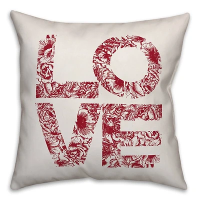 Love Floral Throw Pillow