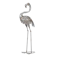 3ft. Standing Tall Galvanized Flamingo Statue