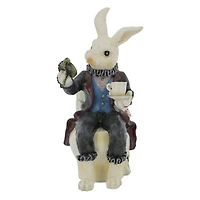 7.25" White Rabbit on a Toilet Tabletop Décor by Ashland®