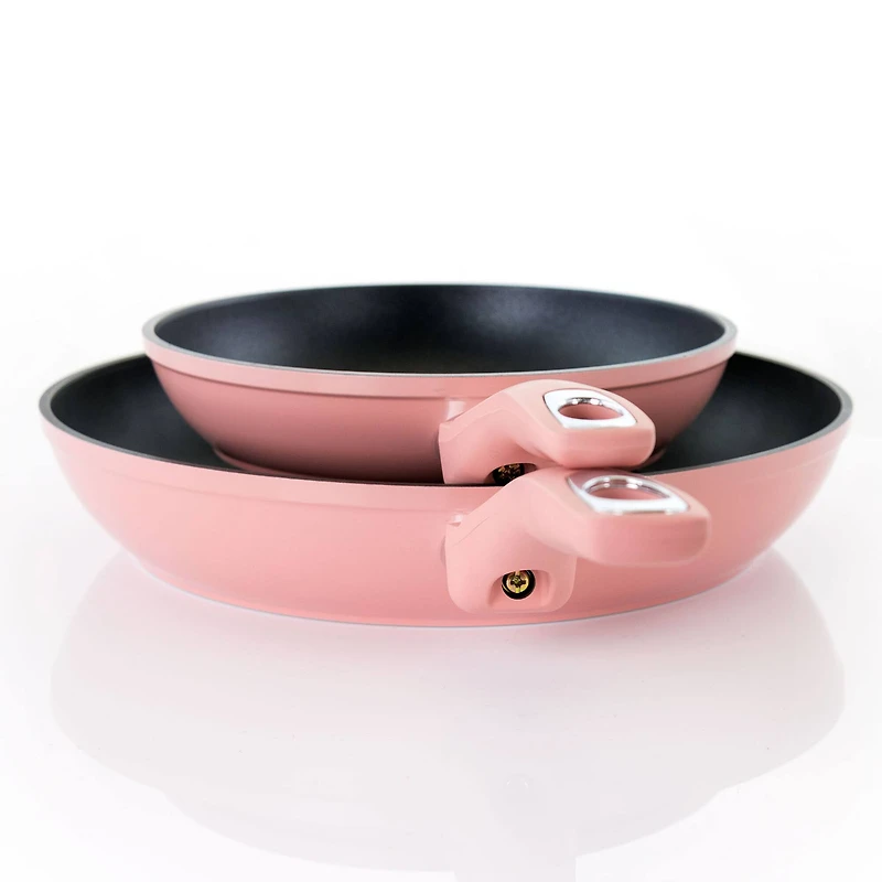 Oster Lynhurst 2-Piece Pink Aluminum Nonstick Frying Pan Set