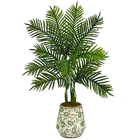 3.5ft. Areca Palm Tree in Floral Print Planter
