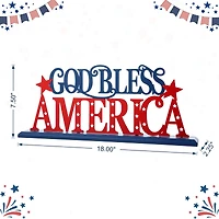 Glitzhome® 18" Wide God Bless America Tabletop Décor