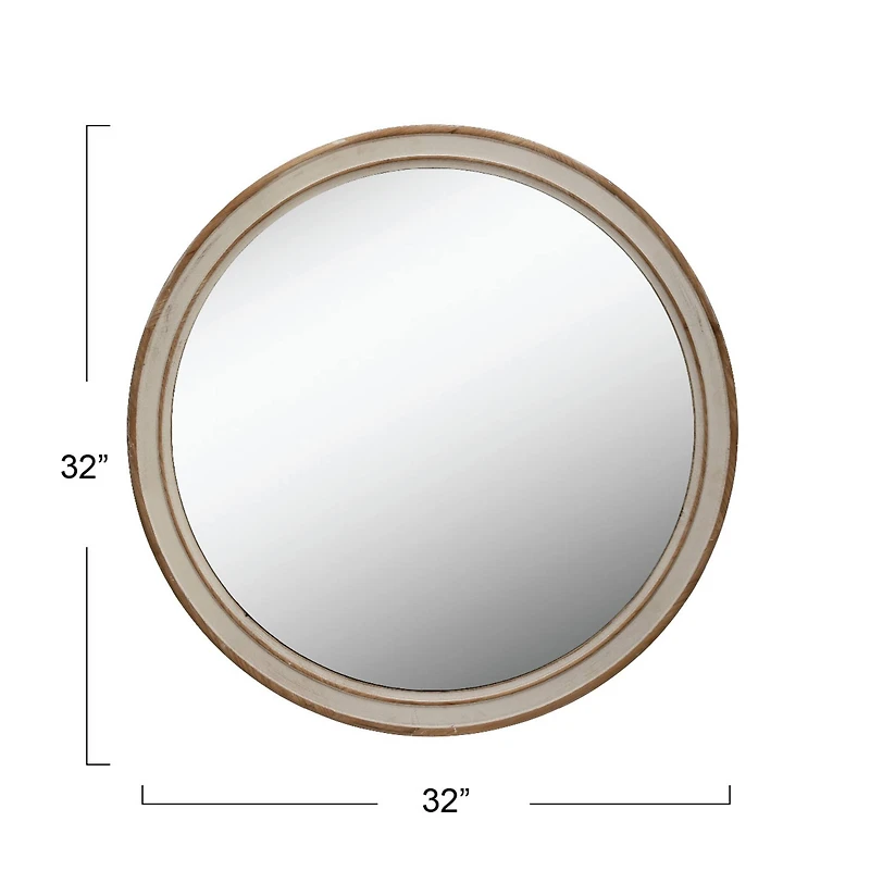 Hello Honey® 32" Round Wood Framed Wall Mirror