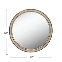 Hello Honey® 32" Round Wood Framed Wall Mirror
