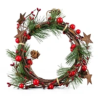 5ft. Red Berries, Pinecone & Rustic Star Coiled Garland by Ashland®