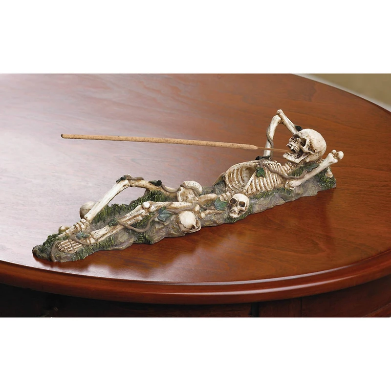 10.5" Skeleton Incense Burner Holder
