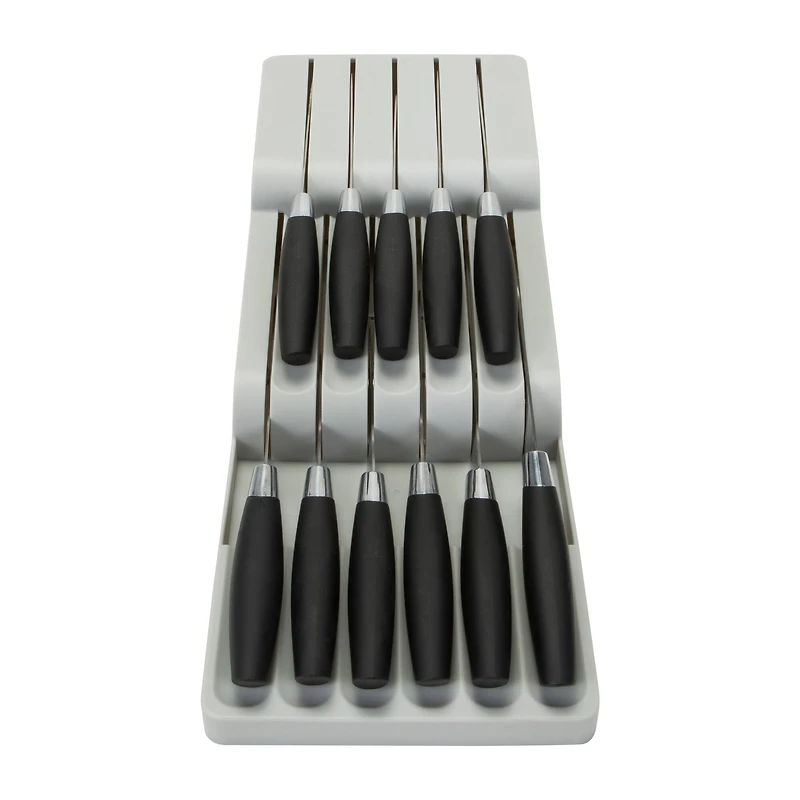 Kitchen Details 2-Tier Gray In-Drawer Knife Organizer