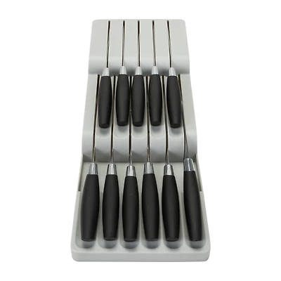 Kitchen Details 2-Tier Gray In-Drawer Knife Organizer