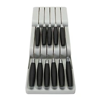 Kitchen Details 2-Tier Gray In-Drawer Knife Organizer