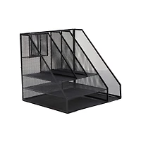 Mind Reader Black 8 Compartment Desktop Document Letter Tray