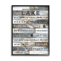 Stupell Industries Advice From the Lake List Rustic Plank Pattern Framed Wall Art