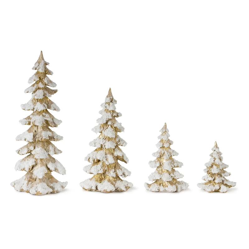 White & Gold Tree Set, 6.5", 9", 13.25" & 18"