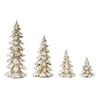 White & Gold Tree Set, 6.5", 9", 13.25" & 18"