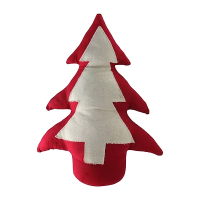 15" Red & White Contemporary Christmas Tree Tabletop Décor