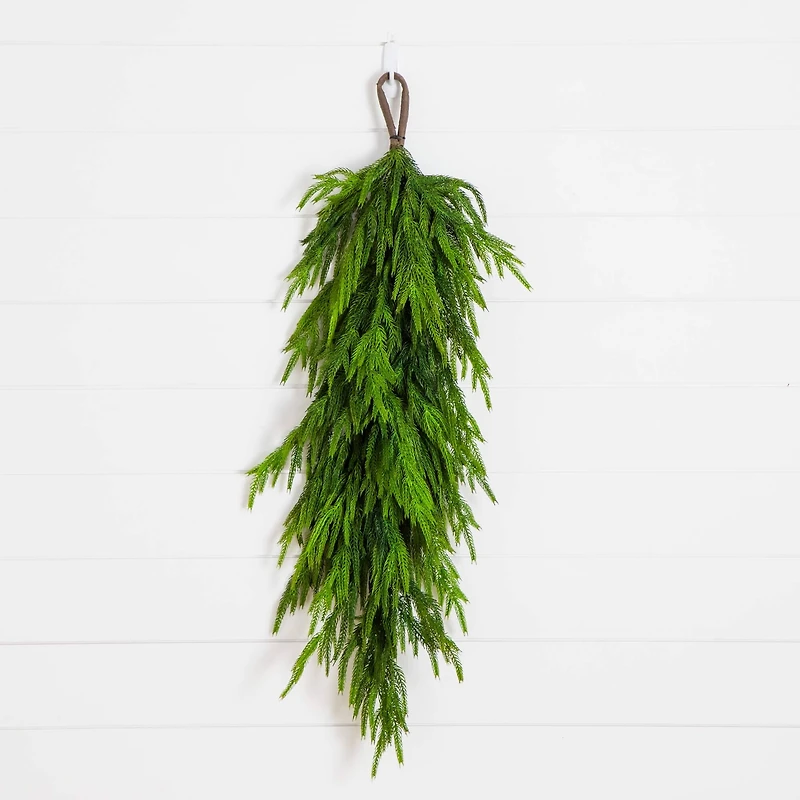 3ft. Artificial Real Touch Norfolk Island Pine Teardrop with Natural Look