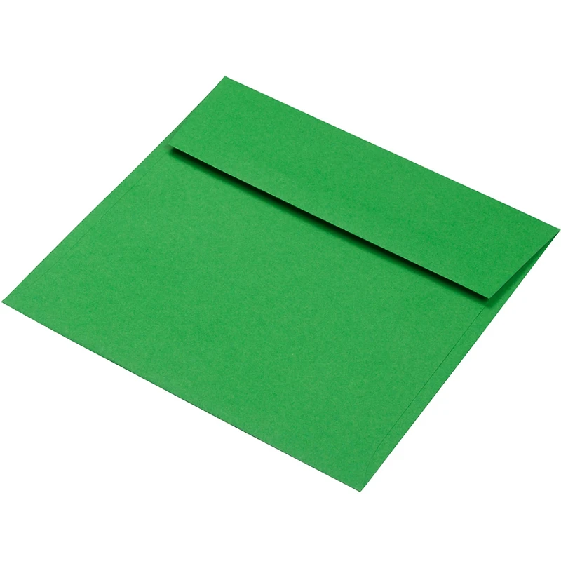 JAM Paper 8.5" x 8.5" Green Square Colored Invitation Envelopes, 25ct.