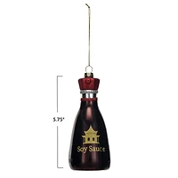 Hello Honey® 5.75" Hand-Painted Glass Soy Sauce Bottle Ornament with Glitter
