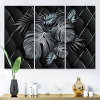 Designart - Black and Gold Tropical Leaves I