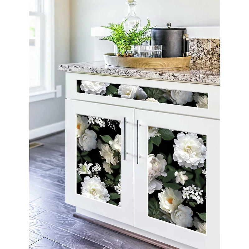 RoomMates Black Photographic Floral Mural