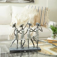 Grey Polystone Traditional Sculpture, Ladies 13" x 15" x 4"