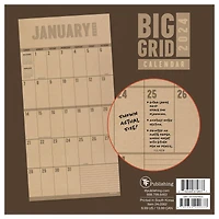 TF Publishing 2024 Big Grid-Kraft Mini Calendar