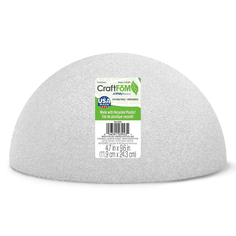 FloraCraft® CraftFōM 10" Half Ball White
