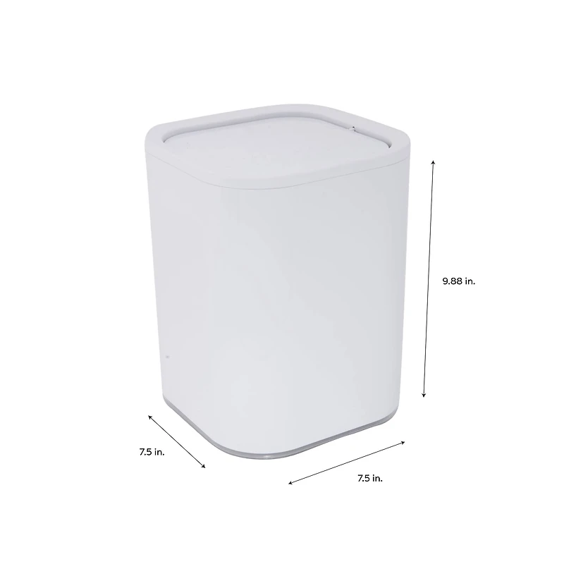 Bath Bliss White Acrylic 8L Waste Bin