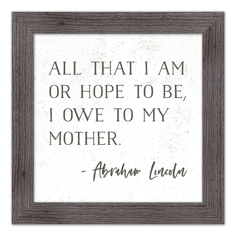 I Owe to My Mother Western Gray Framed Print