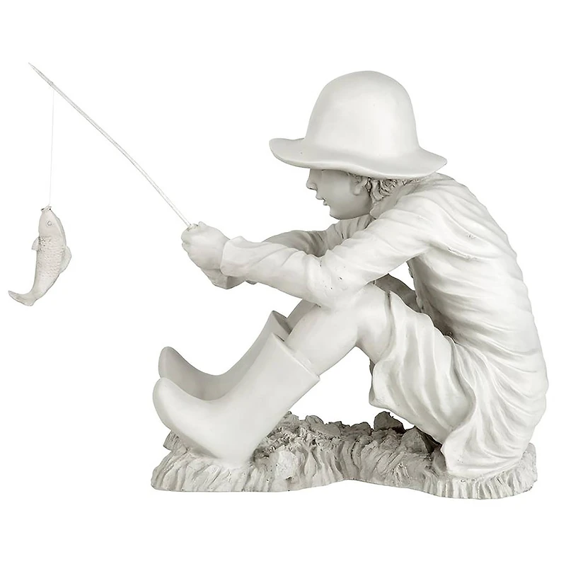 Design Toscano 17" Gone Fishing Fisherman Statue