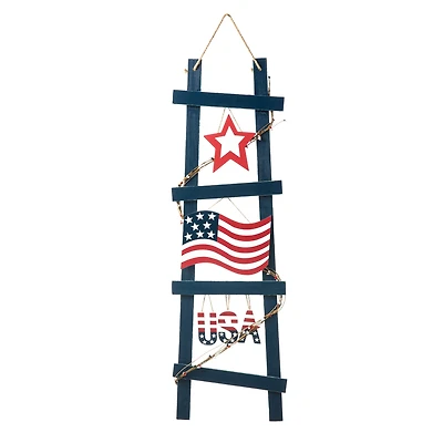Glitzhome® 36" Patriotic Americana Ladder-Shaped Porch Décor