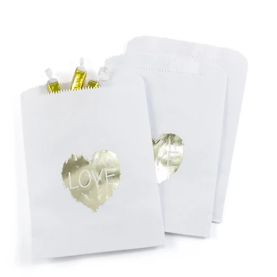 Hortense B. Hewitt Co. Brush of Love Treat Bags, White 