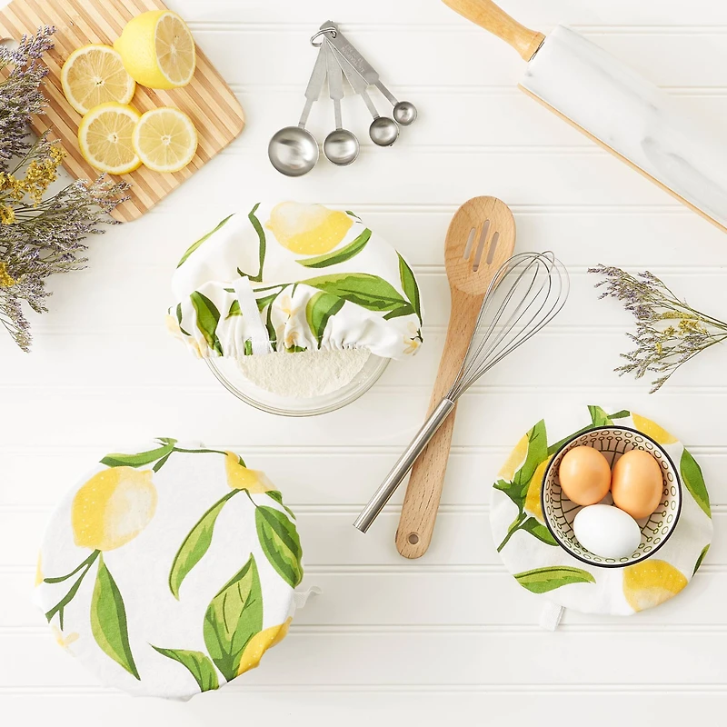Lemon Bliss Print Dish Cover Set