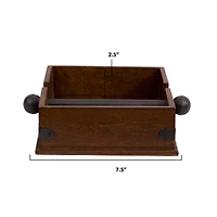 Hello Honey® 9.6" Square Wood Napkin Holder with Metal Bar