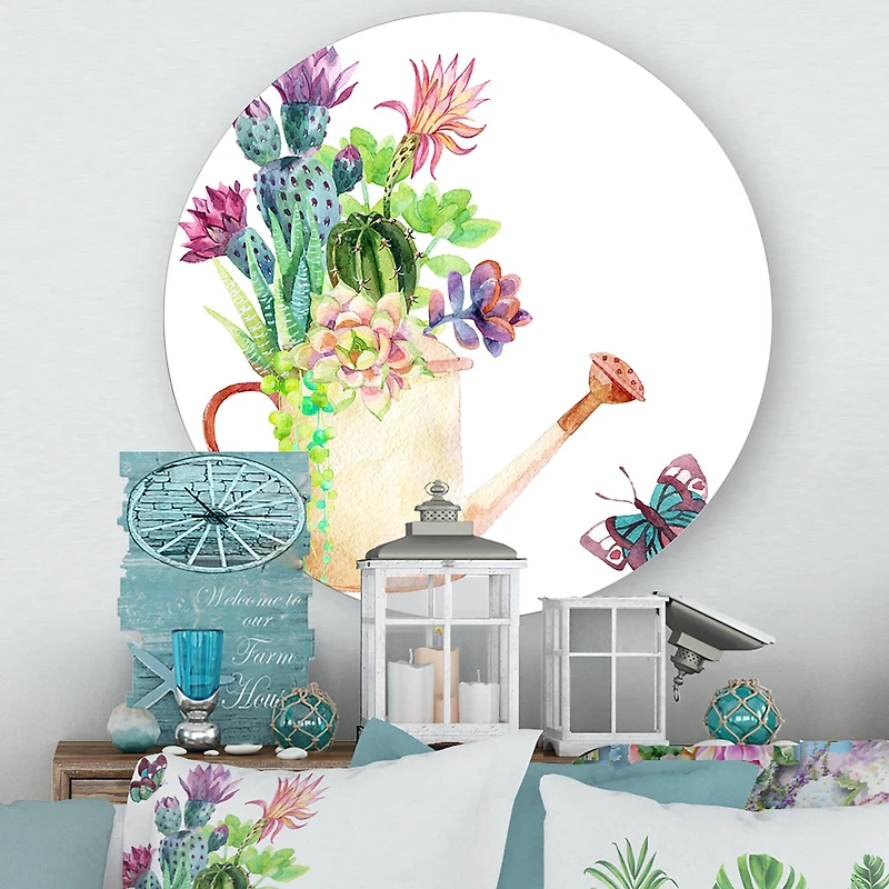 Designart - Succulents In Old Watering Can