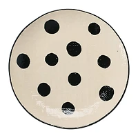 Hello Honey® 8" Black & White Round Hand-Painted Textured Stoneware Plates, 2ct.