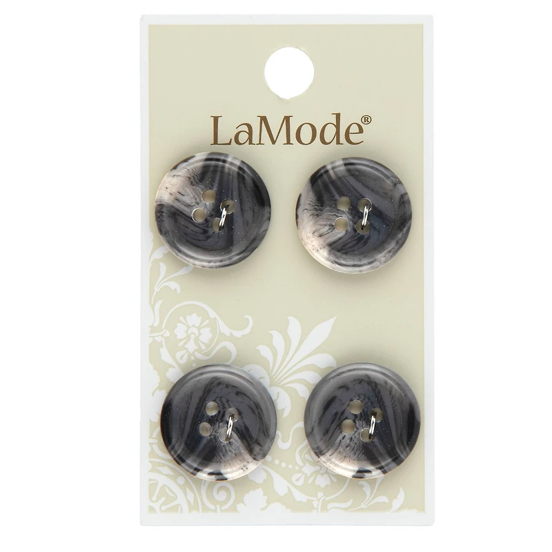 LaMode 3/4" Grey 4-Hole Buttons, 4ct.