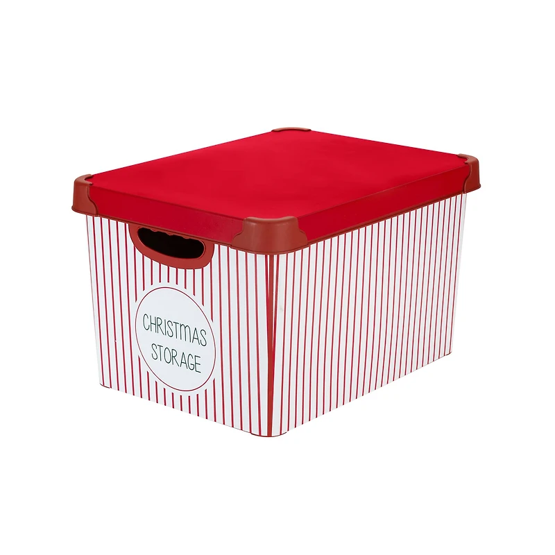Simplify 15.4" Christmas 60 Ornament Storage Tote Bin with Straps