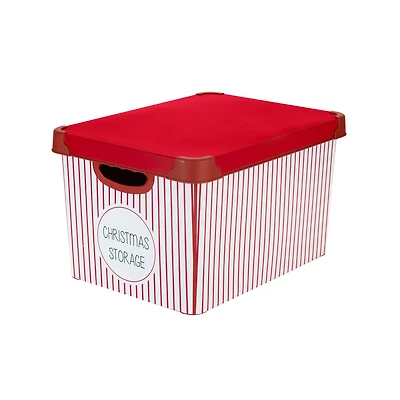 Simplify 15.4" Christmas 60 Ornament Storage Tote Bin with Straps