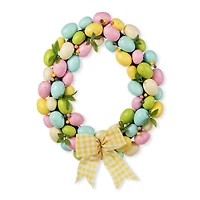 Glitzhome® 18" Easter Egg Shaped Eggs Wreath