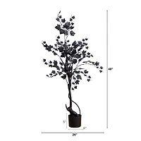 4ft. Halloween Black Maple Artificial Potted Tree