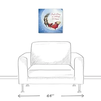 Santa Sleigh Painting Moon 16x16 Canvas Wall Art