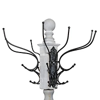 74" Gray Wood & Metal Farmhouse Coat Rack
