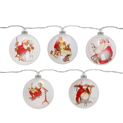 Glass Norman Rockwell Christmas Disc Lights Set, 5ct.