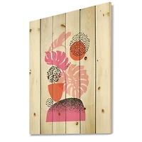 Designart - Geometric Moon & Sun Shapes With Tropical Leaves