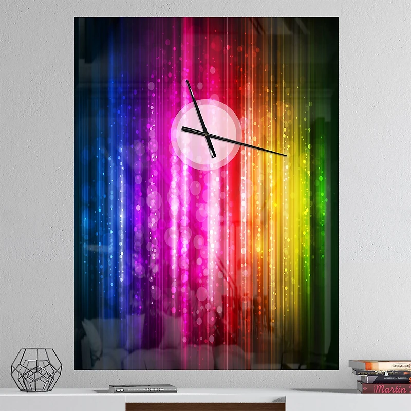 Designart 'Glowing Background Modern Rectangular Wall Clock