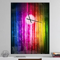 Designart 'Glowing Background Modern Rectangular Wall Clock
