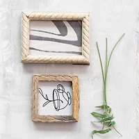 Hello Honey® 4" x 6" Bleached Hand Carved Mango Wood Photo Frame